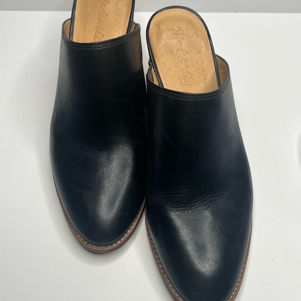 Madewell Black Leather Mules